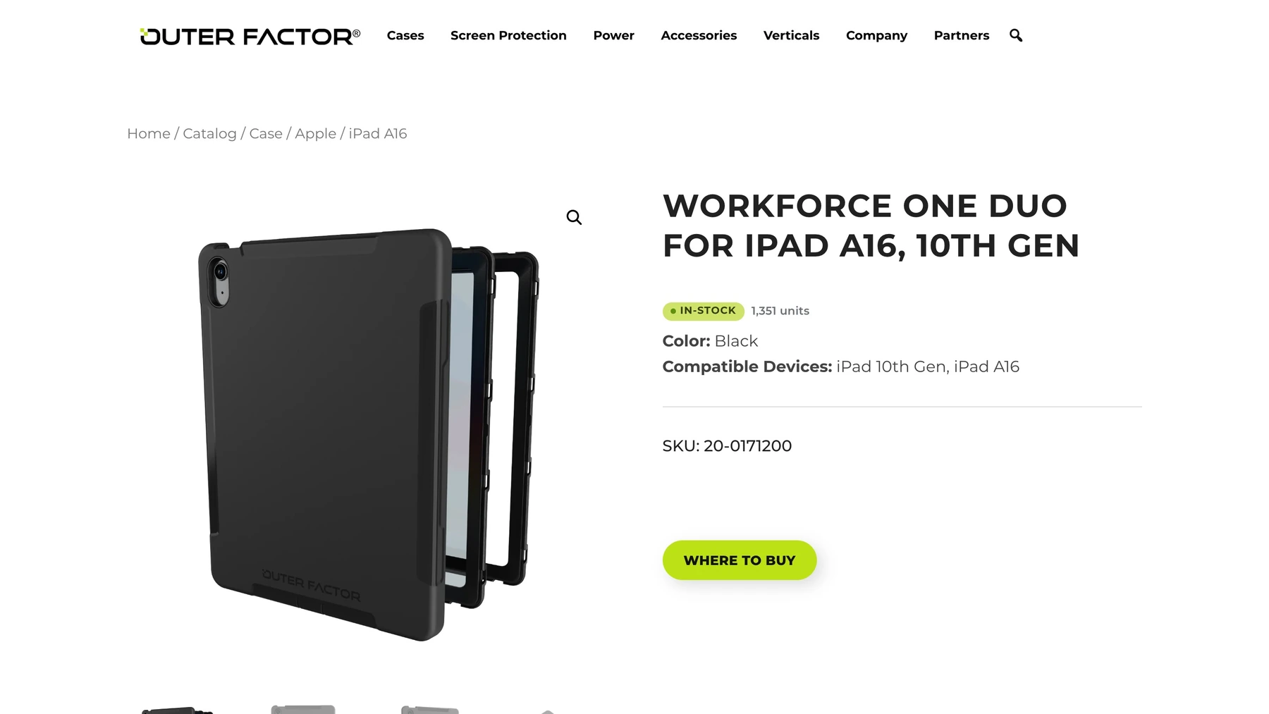 Actual product-page design keeps photos, compatibility, features and stock availability together.