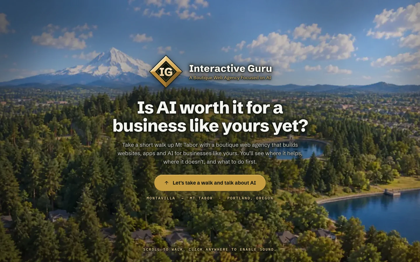 The Interactive Guru scroll-mercial, captured from the current live experience